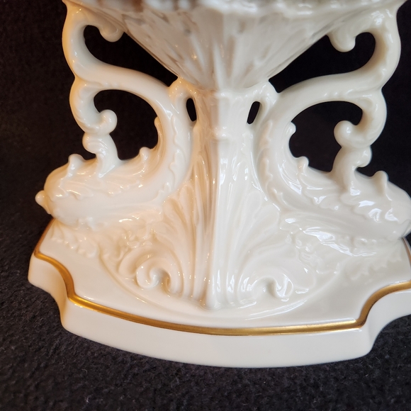 Lenox Centerpiece Mantel Bowl Porcelain 24K Gold Trim Ivory - Picture 6 of 9